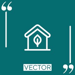 eco house vector icon Linear icon. Editable stroked line