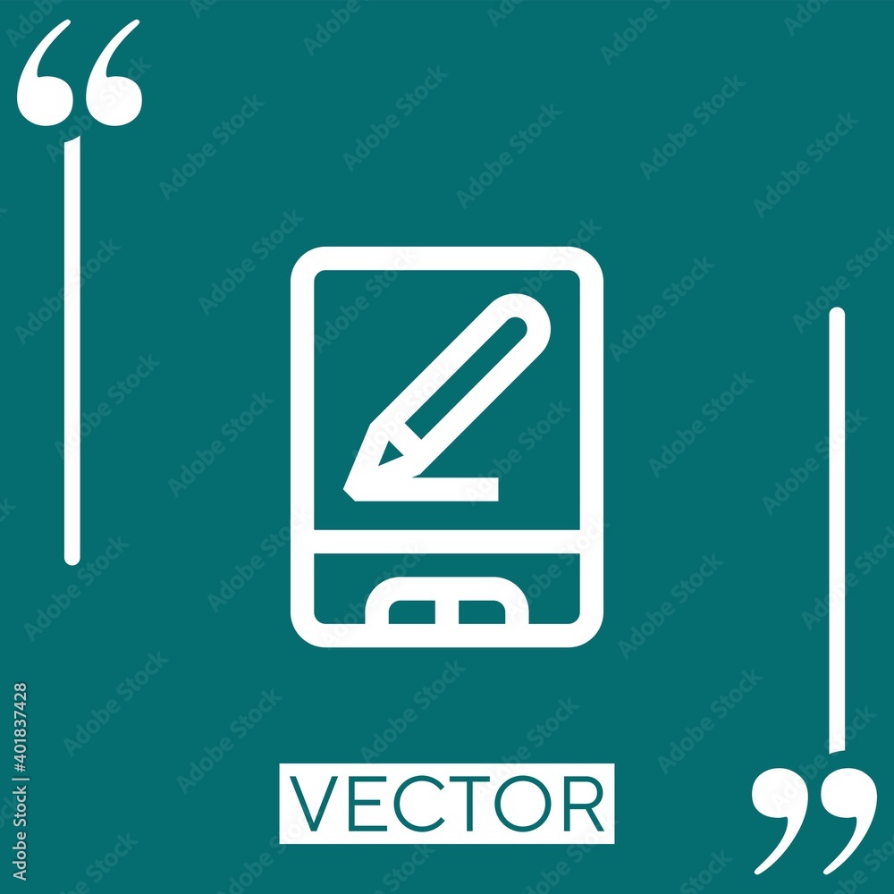 Poster tablet vector icon linear icon. editable stroked line
