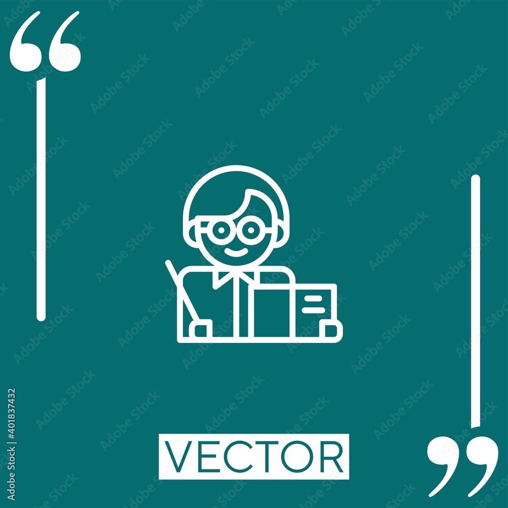 Poster teacher vector icon linear icon. editable stroked line