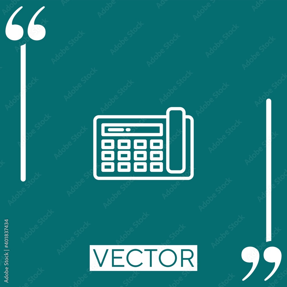 Poster telephone vector icon linear icon. editable stroked line
