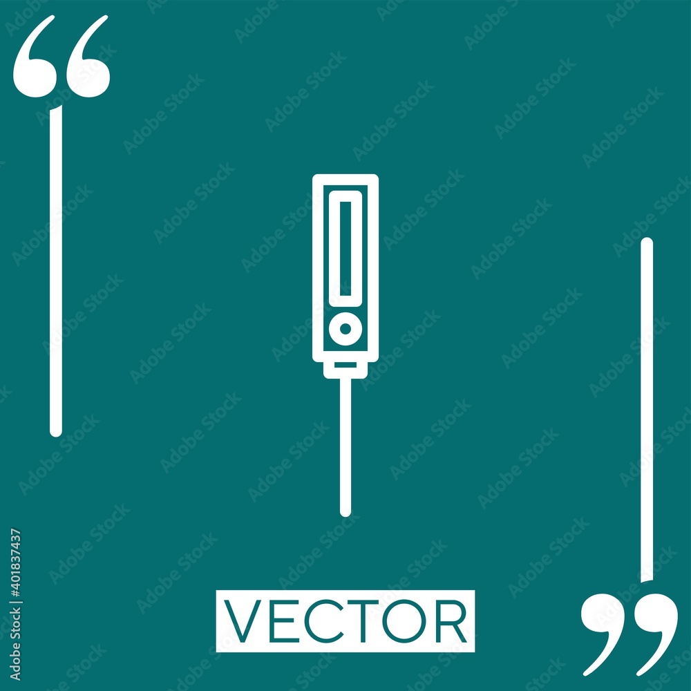 Poster thermometer vector icon linear icon. editable stroked line