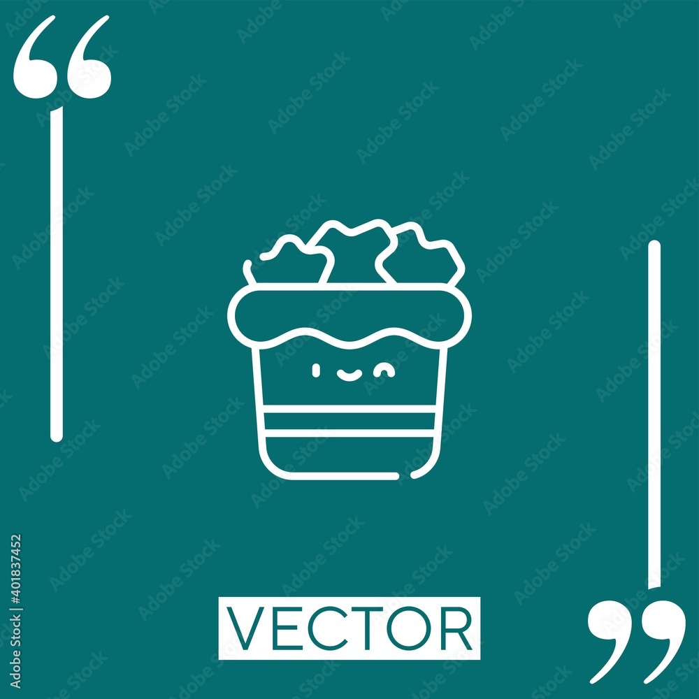 Poster trash can vector icon linear icon. editable stroked line