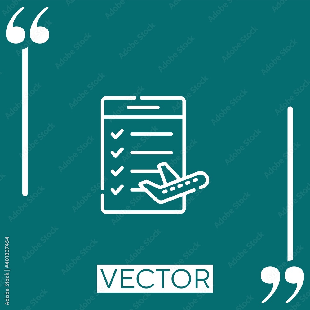 Poster travel vector icon linear icon. editable stroked line