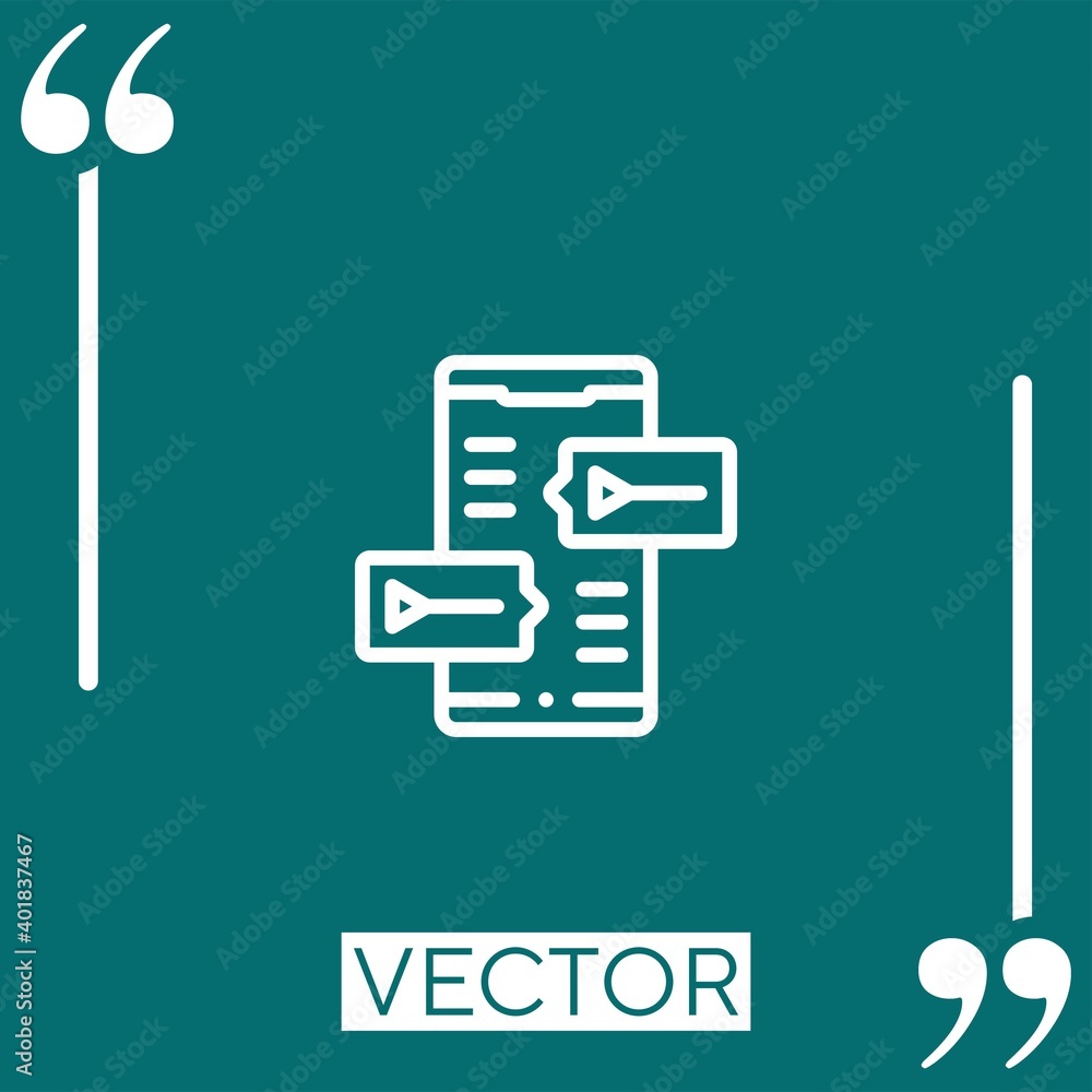 Poster voice message vector icon Linear icon. Editable stroked line