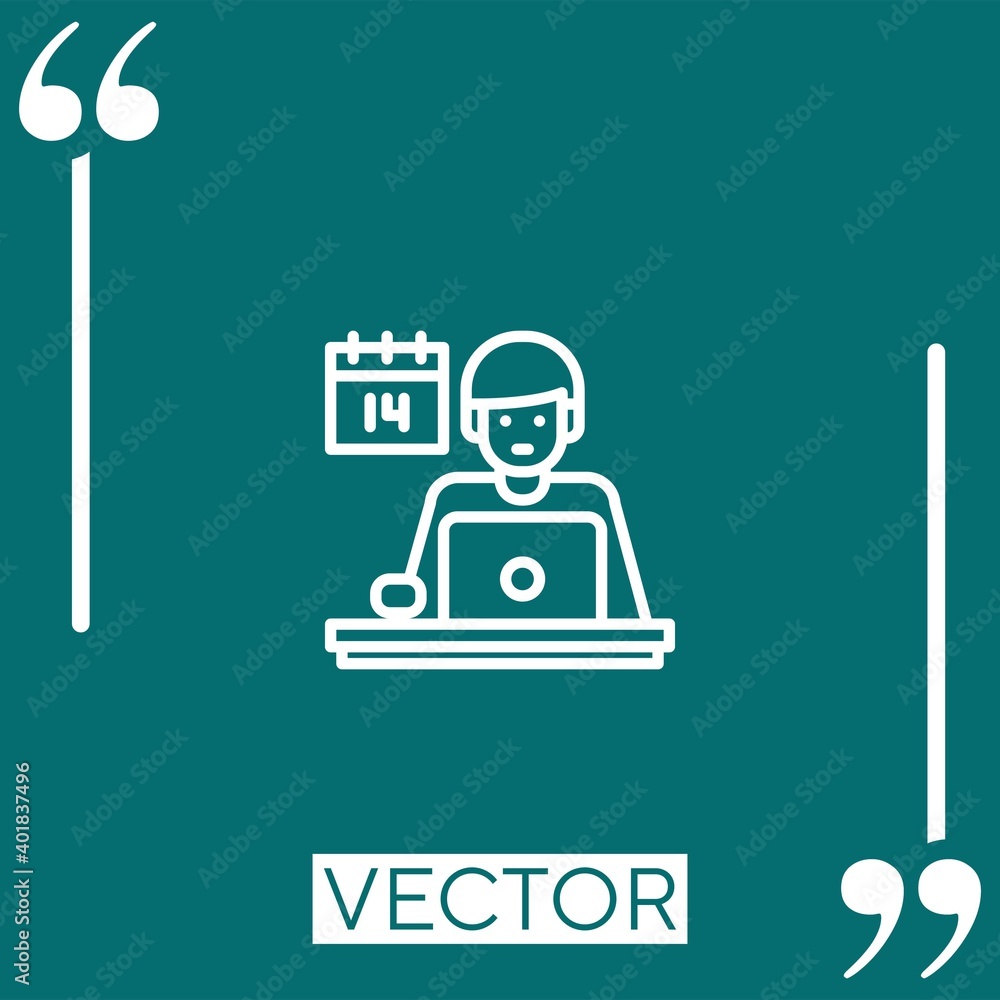 Poster work from home vector icon linear icon. editable stroked line