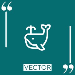 whale vector icon Linear icon. Editable stroked line