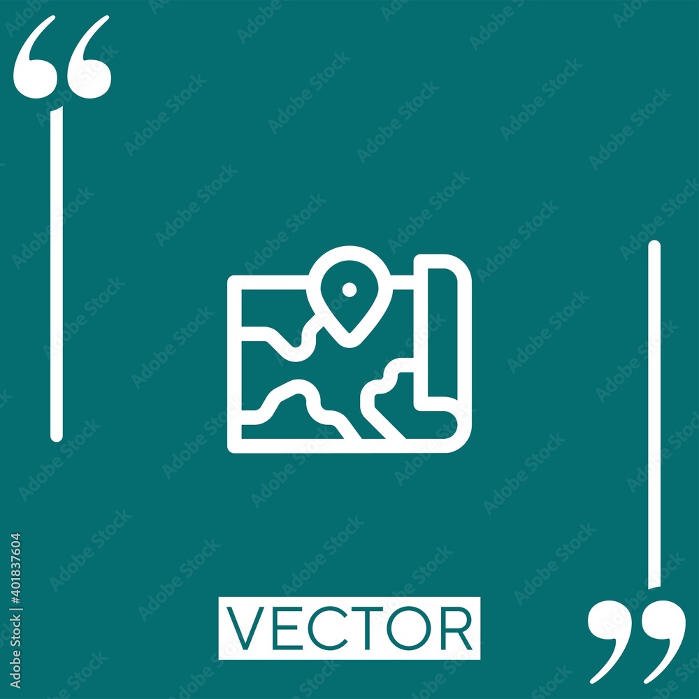 Poster map vector icon linear icon. editable stroked line
