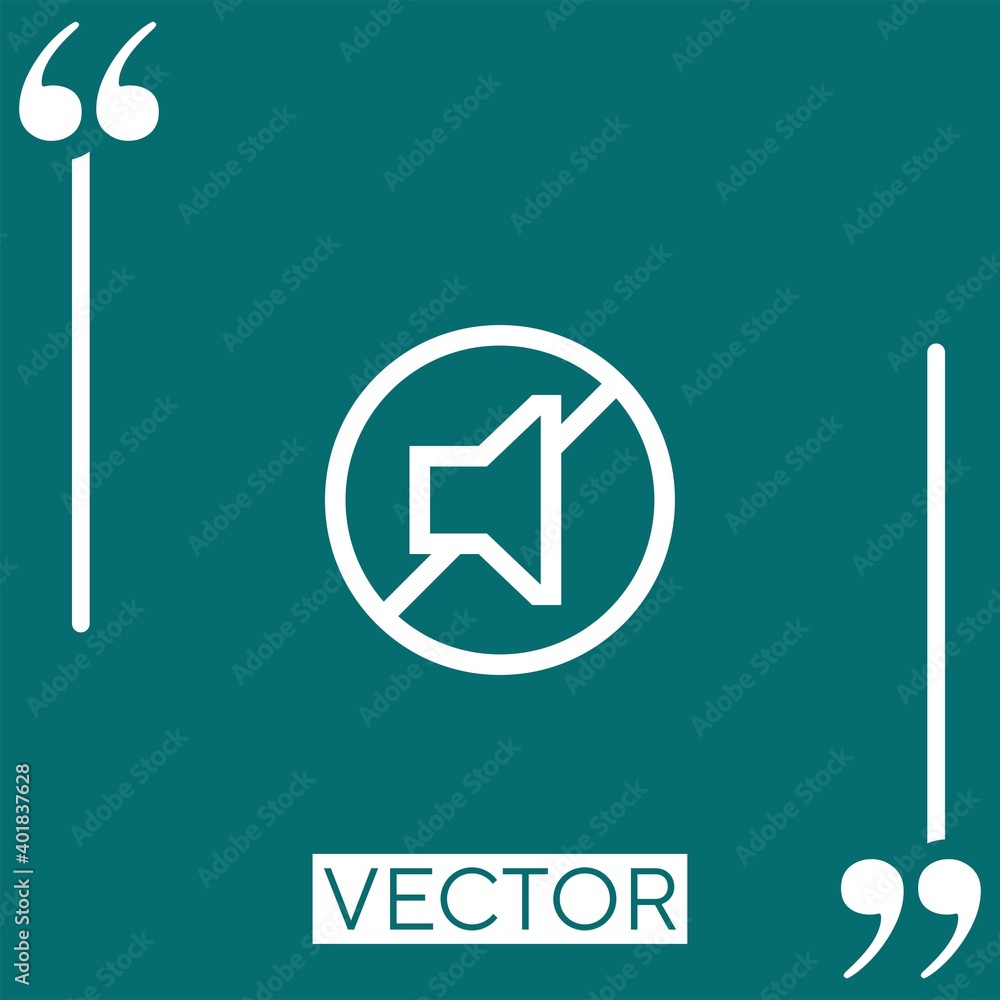 Poster no shouting vector icon linear icon. editable stroked line