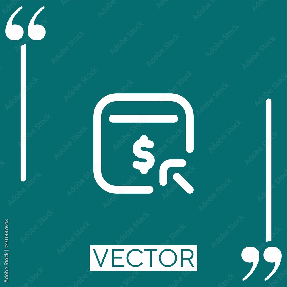 Poster pay per click vector icon linear icon. editable stroked line