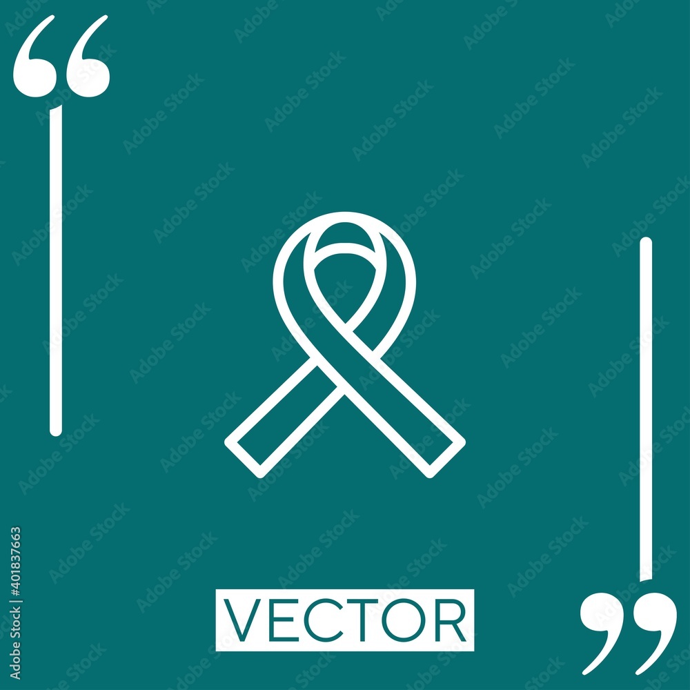 Poster ribbon vector icon linear icon. editable stroked line