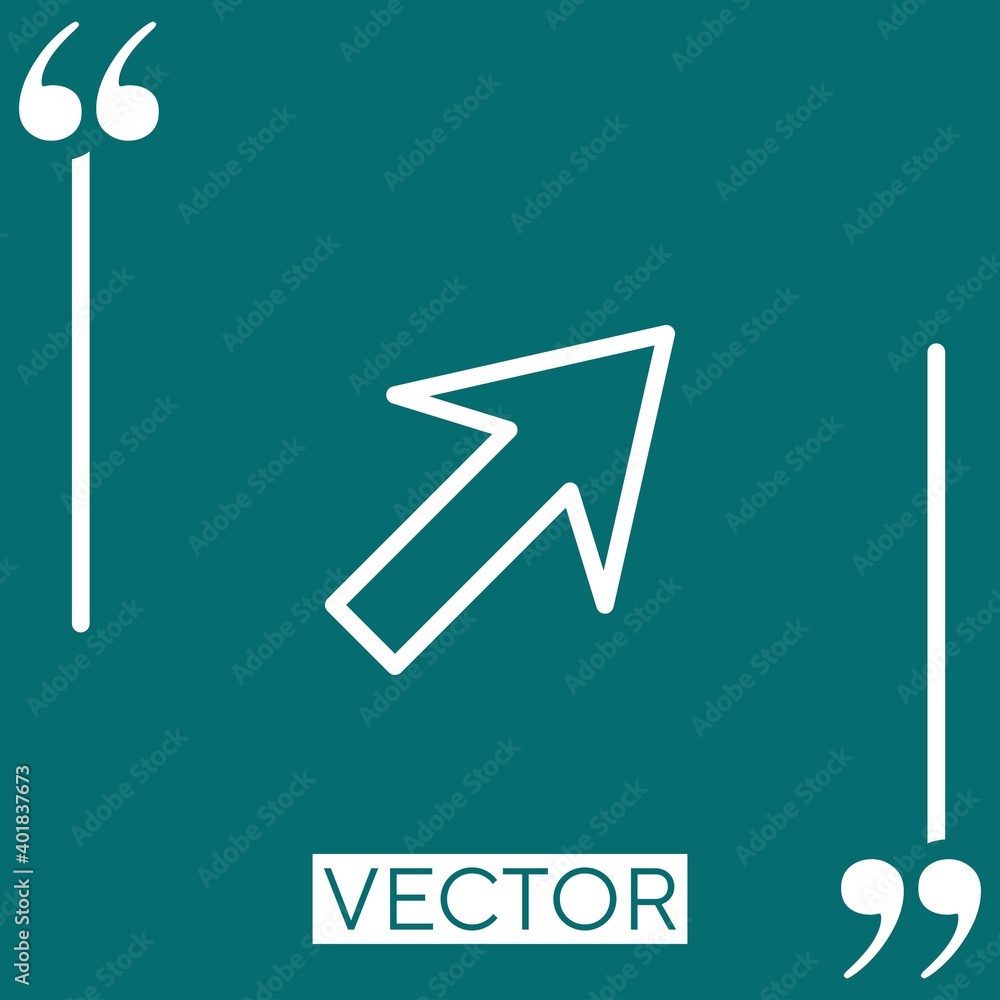 Aufkleber right up vector icon linear icon. editable stroked line
