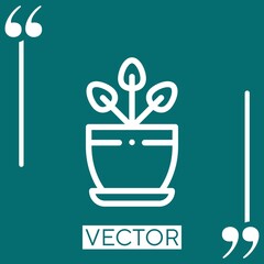 plant pot vector icon Linear icon. Editable stroked line