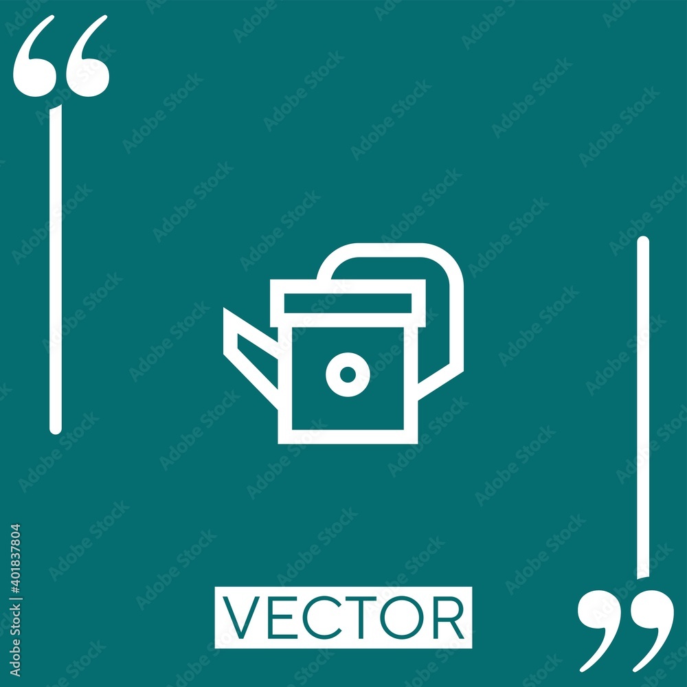 Poster watering can vector icon linear icon. editable stroked line