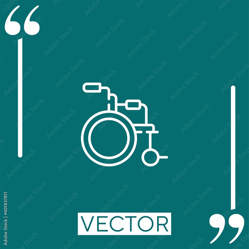 Poster wheelchair vector icon linear icon. editable stroked line