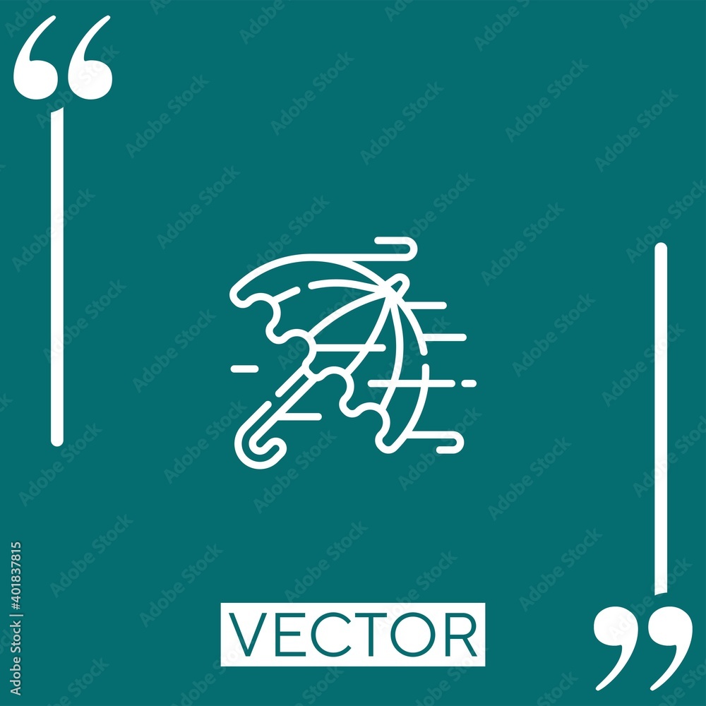 Poster wind vector icon linear icon. editable stroked line