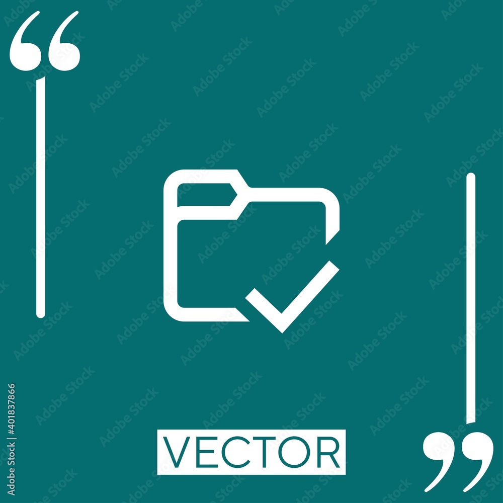 Poster checked vector icon linear icon. editable stroked line