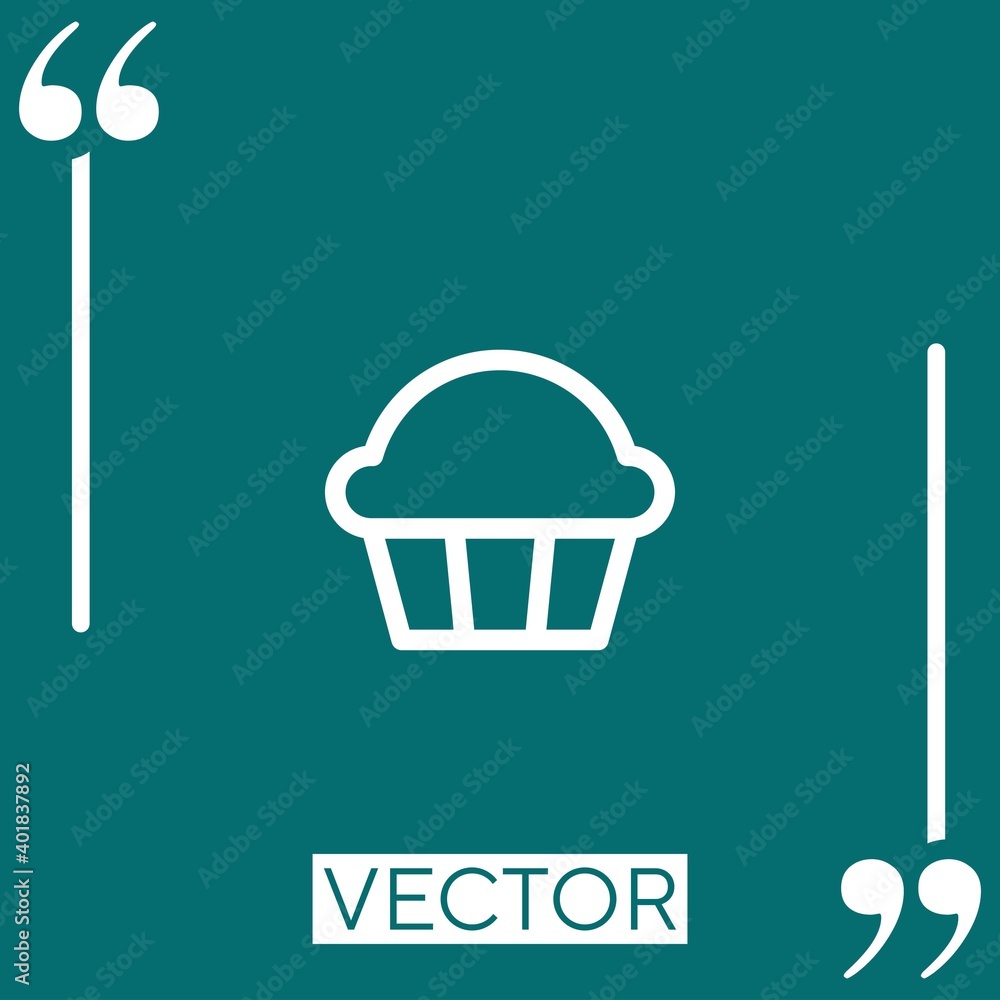 Poster cupcake vector icon linear icon. editable stroked line