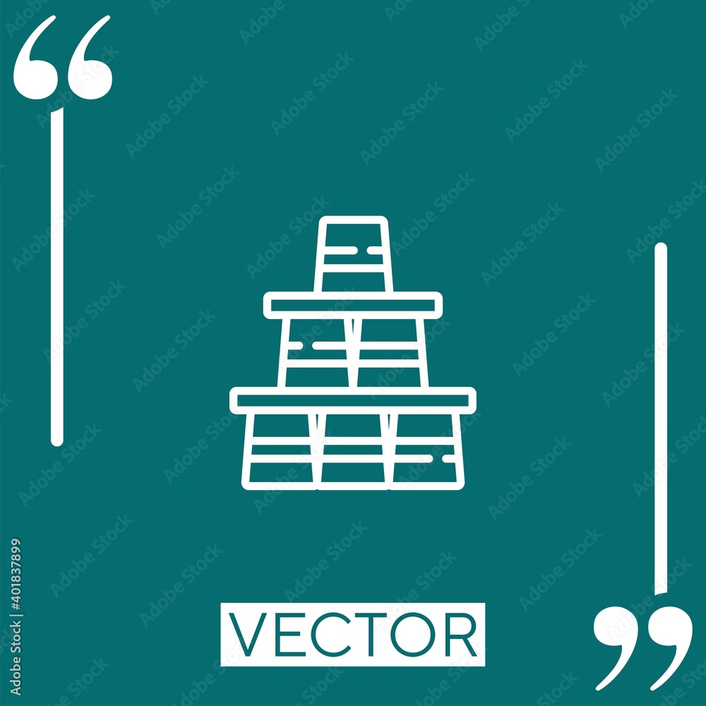 Poster cups vector icon linear icon. editable stroked line
