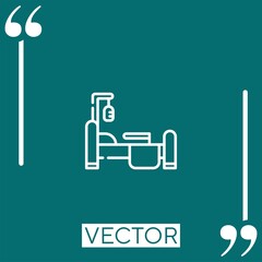 bed vector icon Linear icon. Editable stroked line