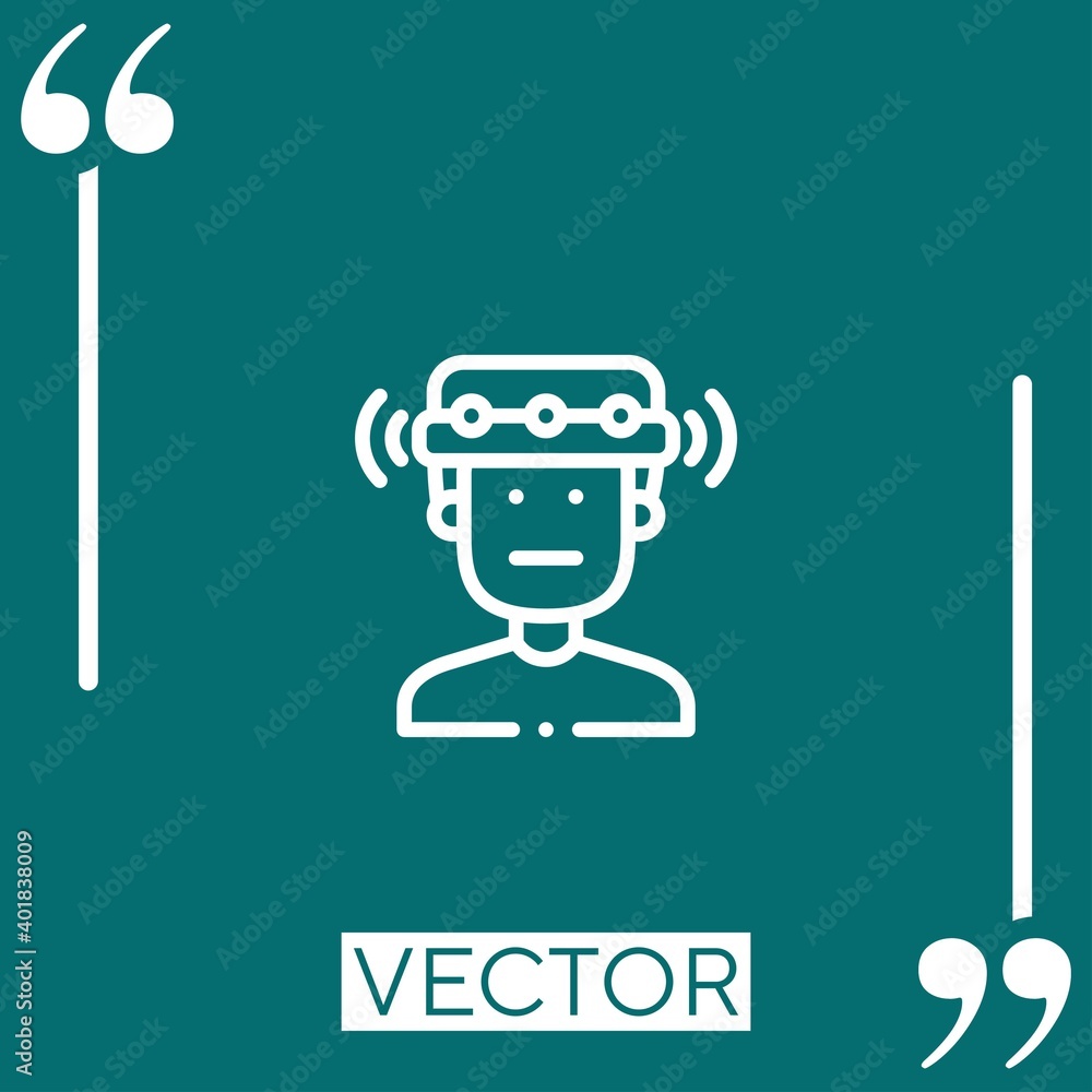 Poster mind control vector icon linear icon. editable stroked line