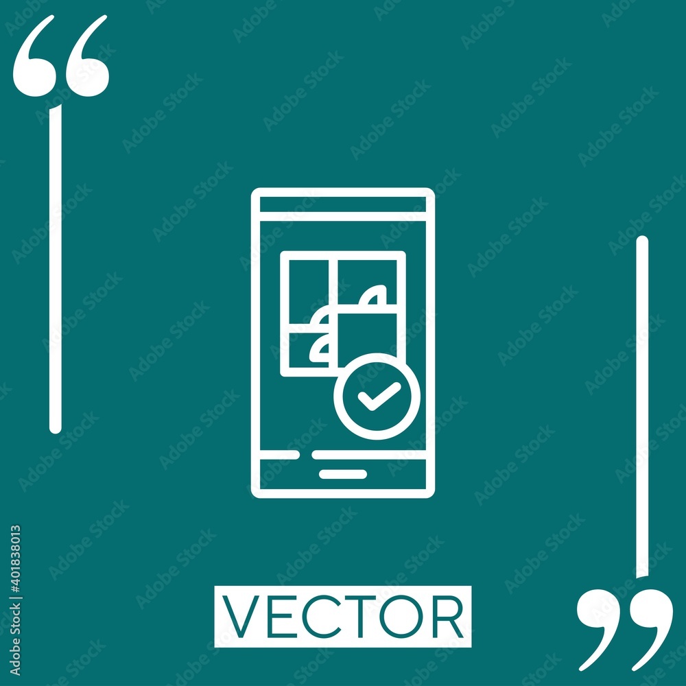 Poster mobile phone vector icon linear icon. editable stroked line
