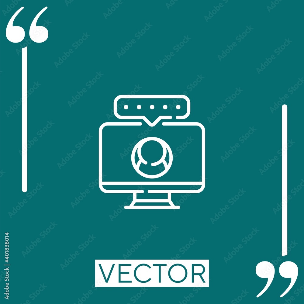 Poster monitor vector icon linear icon. editable stroked line