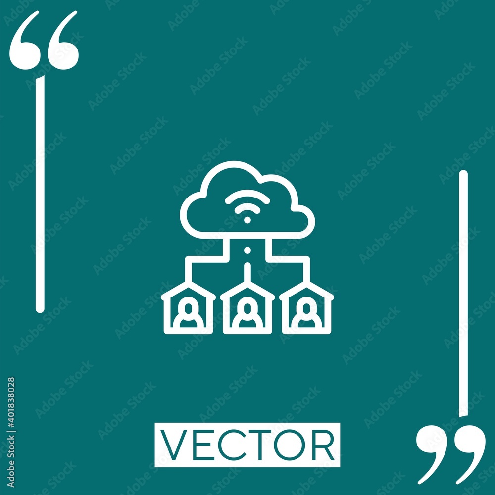 Poster network vector icon linear icon. editable stroked line