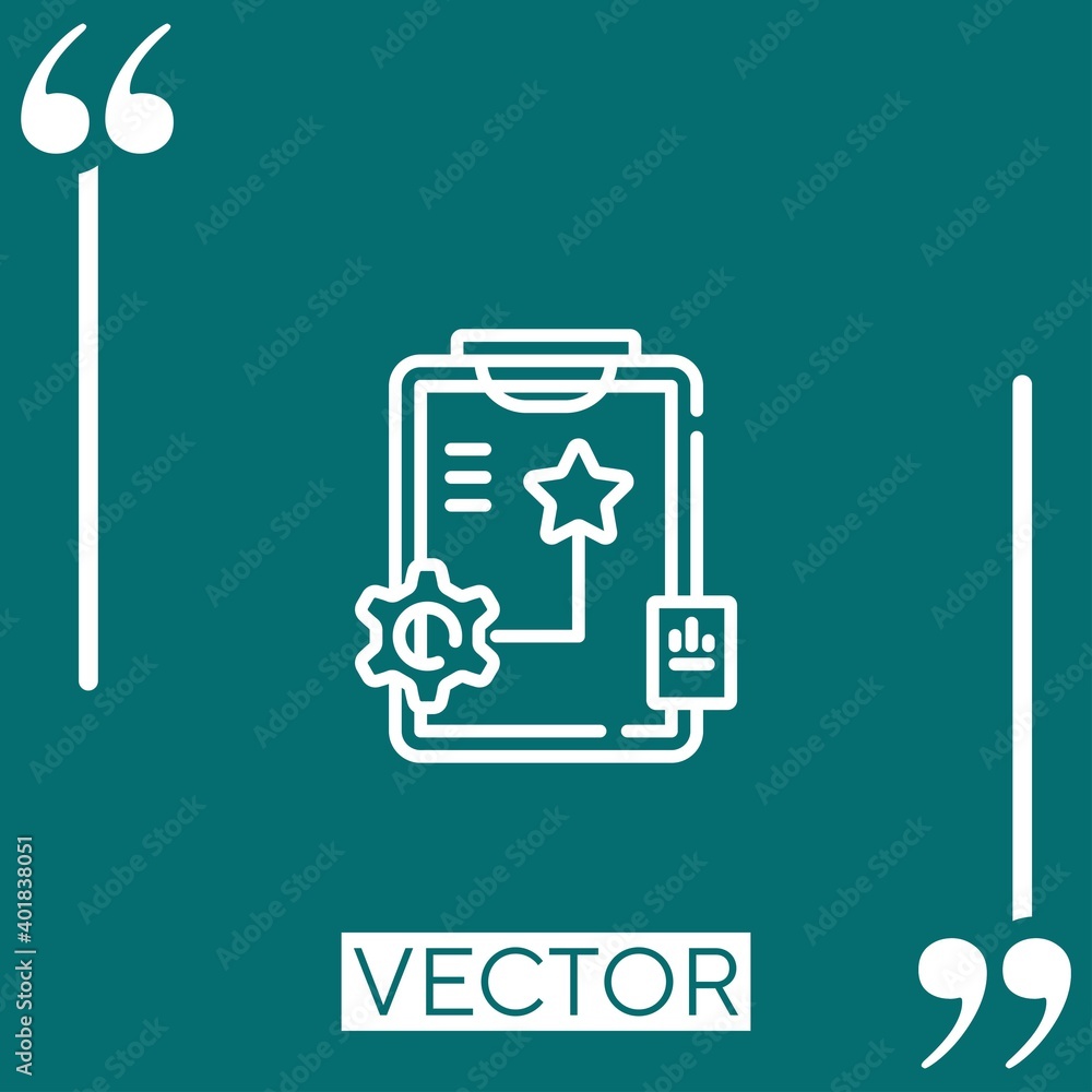 Poster planning vector icon linear icon. editable stroked line