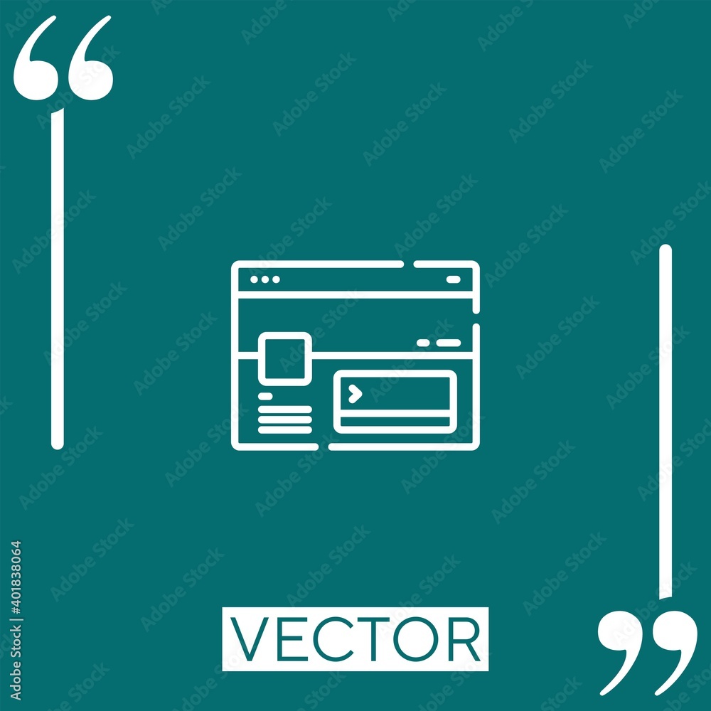 Poster profile vector icon linear icon. editable stroked line