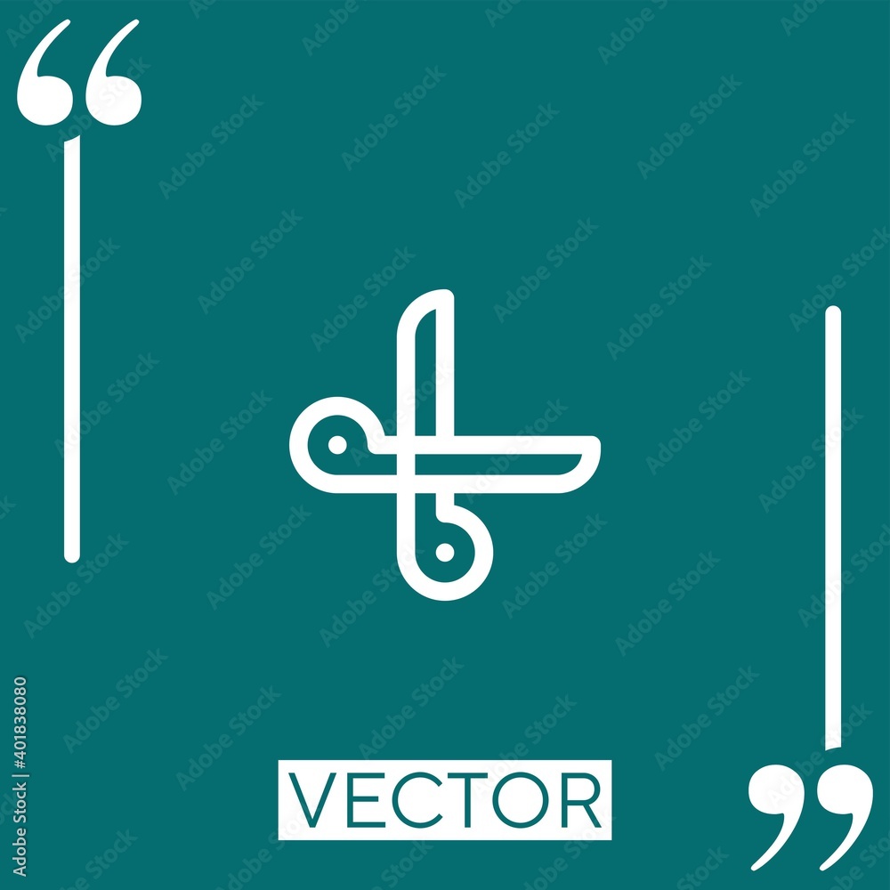 Poster scissors vector icon linear icon. editable stroked line