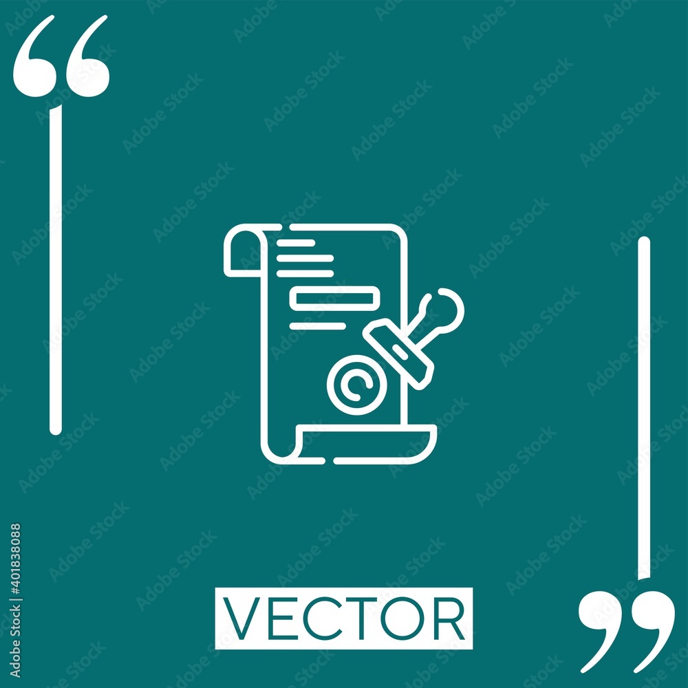 Poster stamp vector icon linear icon. editable stroked line