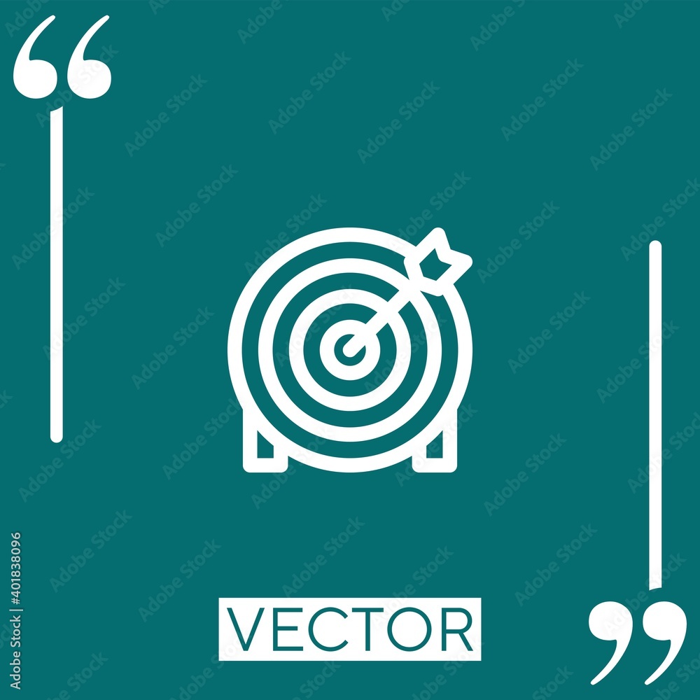 Poster target vector icon linear icon. editable stroked line
