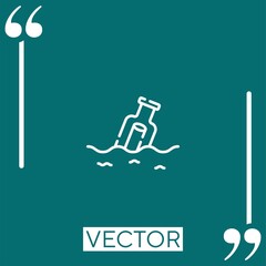 message in a bottle vector icon Linear icon. Editable stroked line