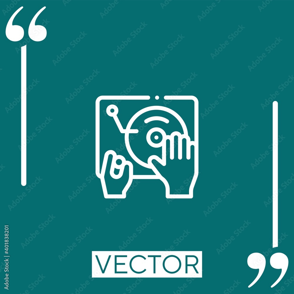 Poster dj vector icon linear icon. editable stroked line