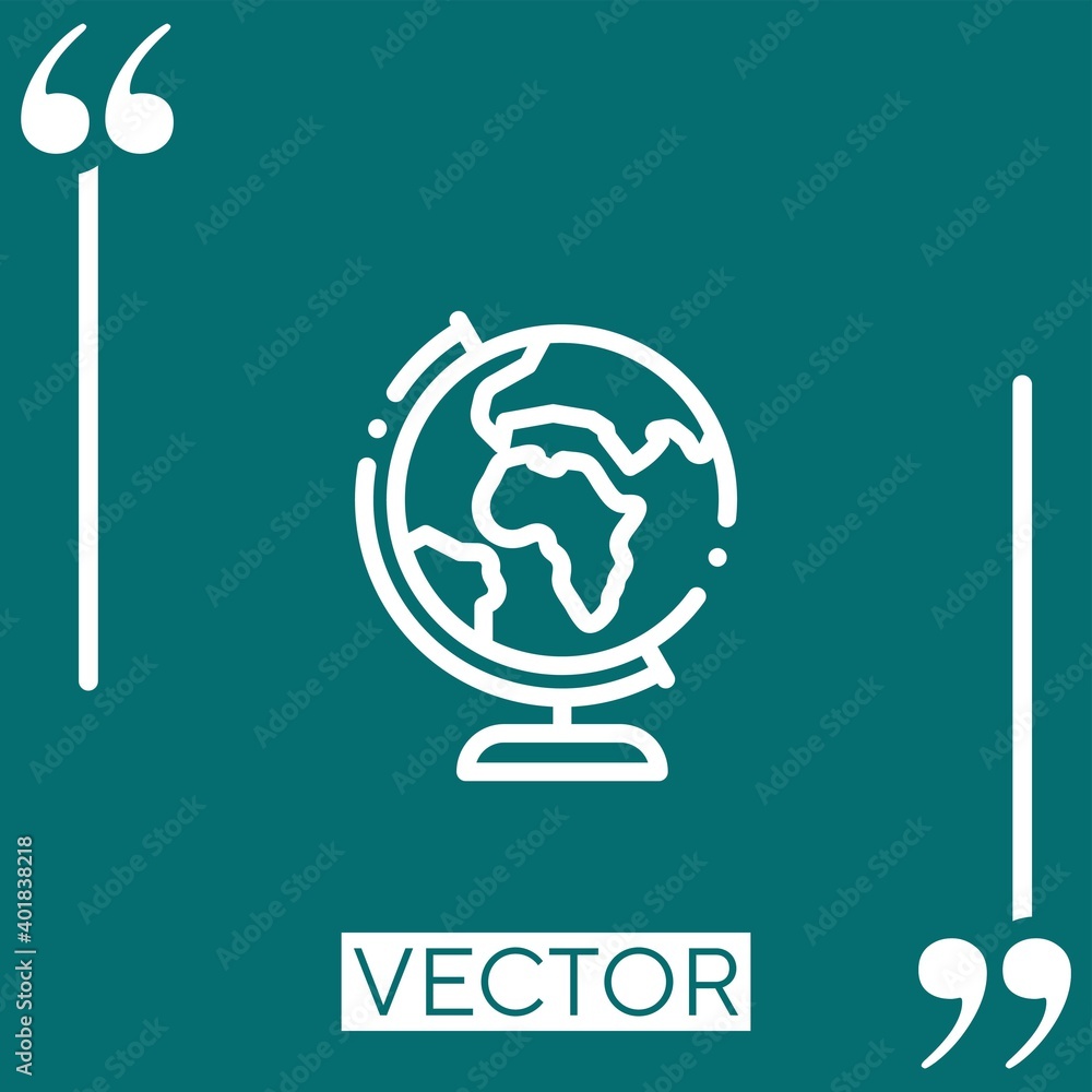 Poster earth globe vector icon linear icon. editable stroked line