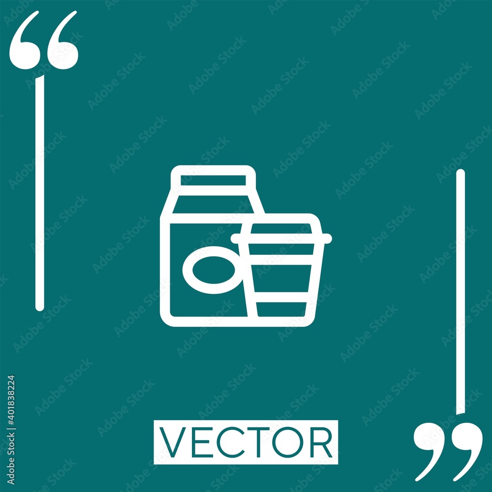 Poster fast food vector icon linear icon. editable stroked line