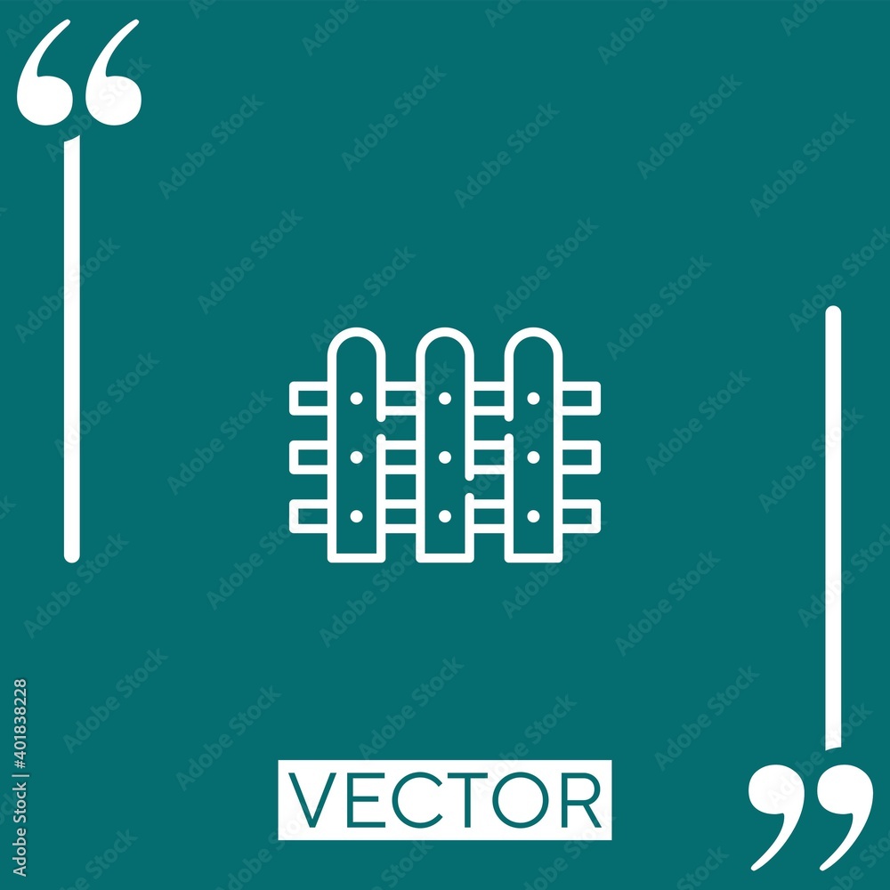 Poster fence vector icon linear icon. editable stroked line