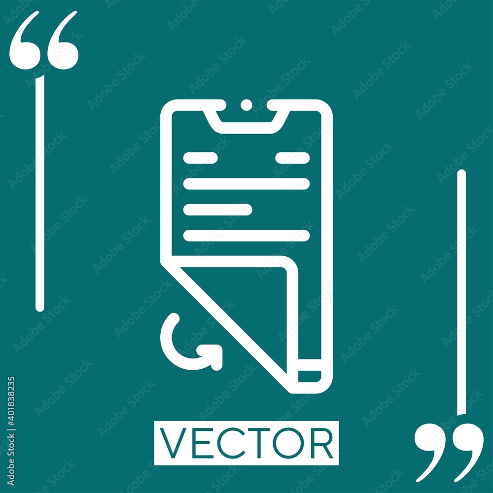 Poster foldable smartphone vector icon linear icon. editable stroked line