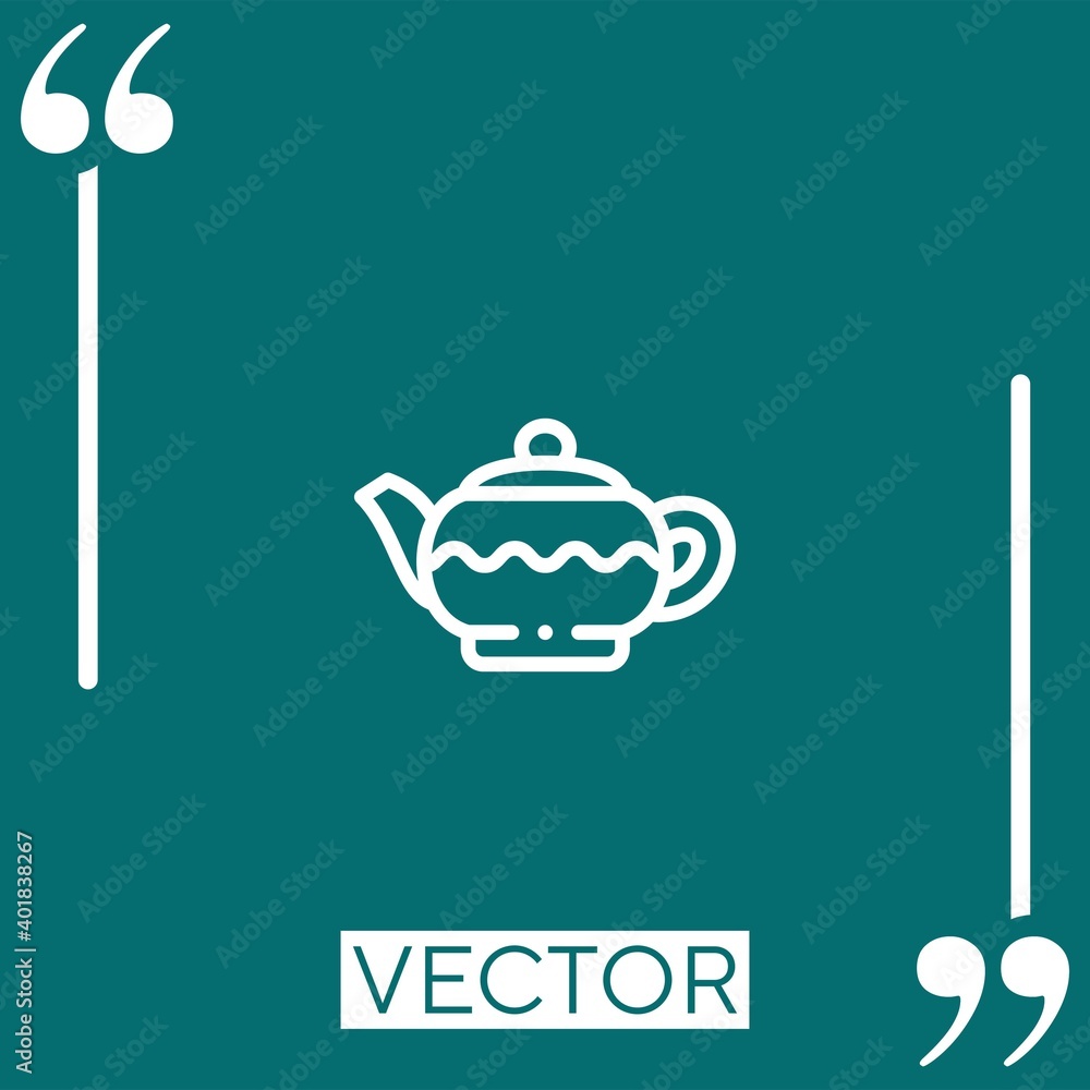 Poster kettle vector icon linear icon. editable stroked line
