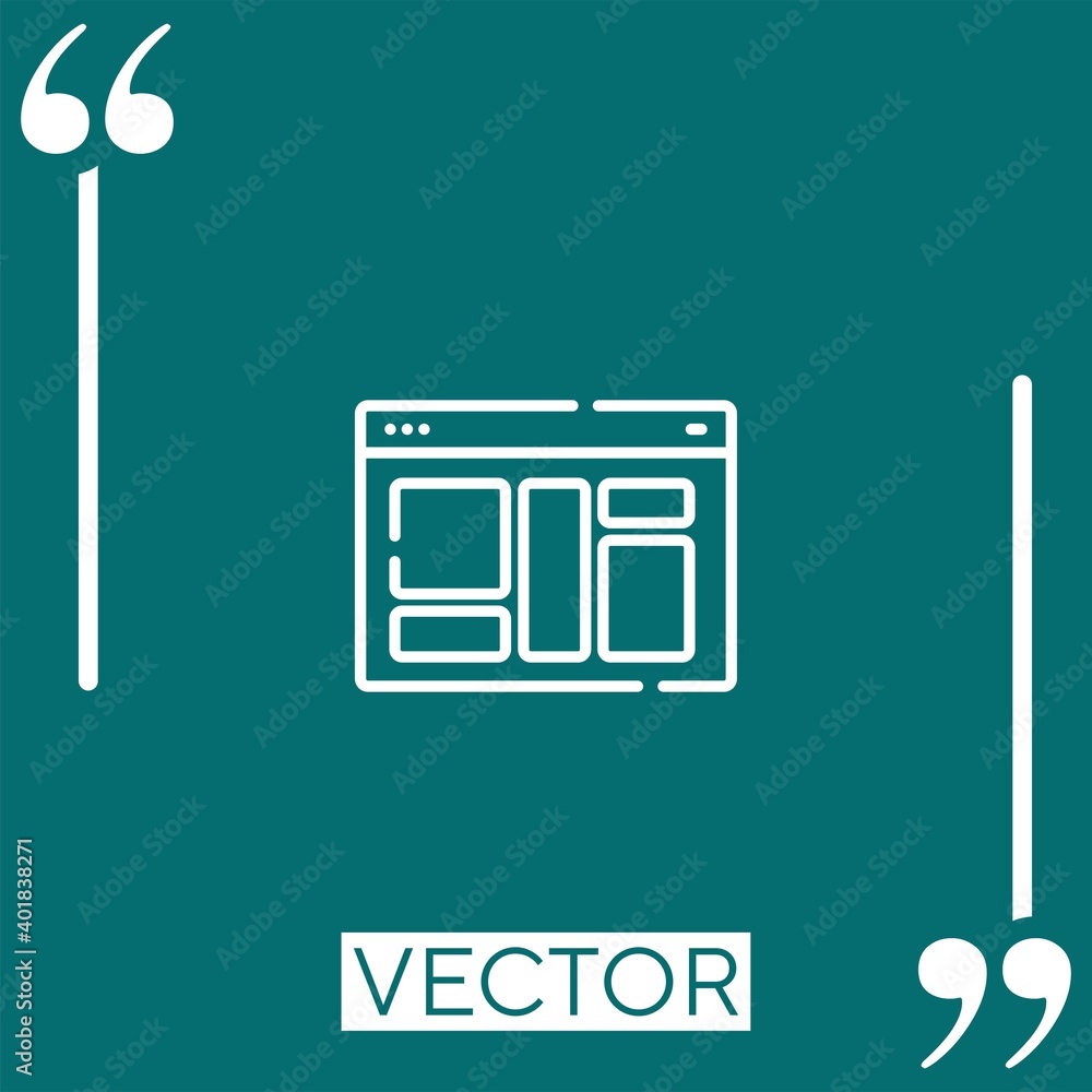 Poster layout vector icon linear icon. editable stroked line