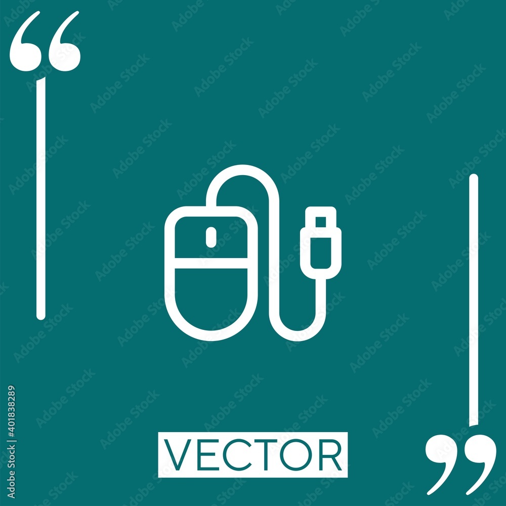 Poster mouse vector icon linear icon. editable stroked line