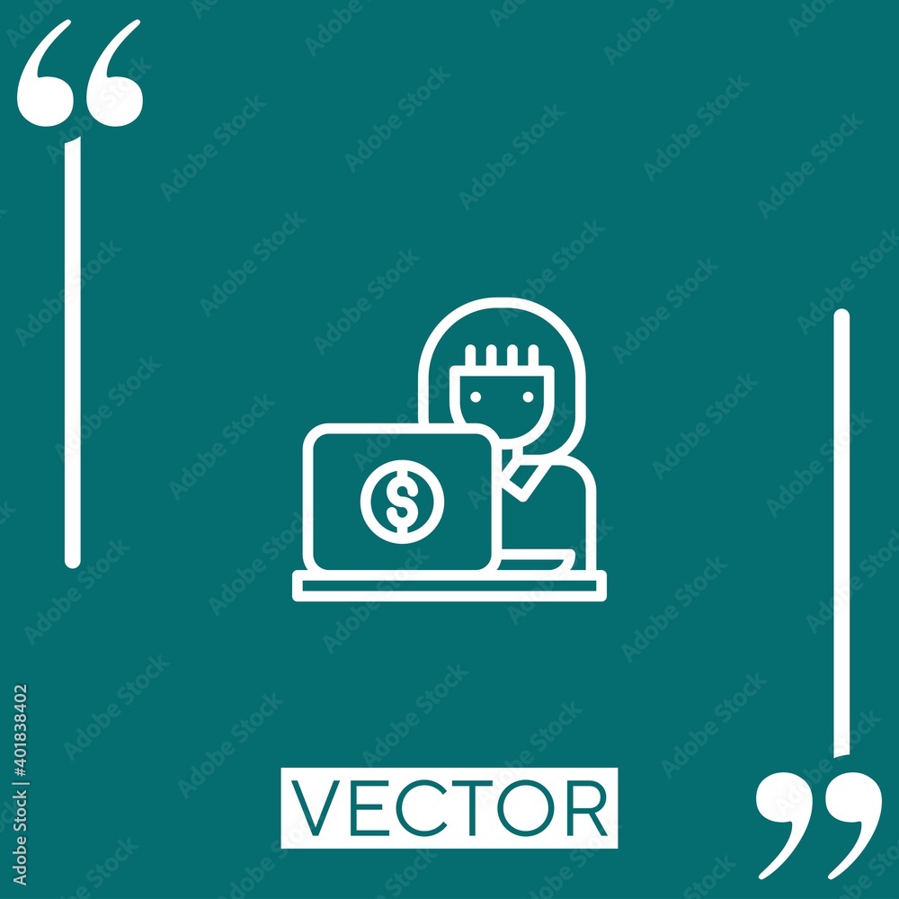 Poster working vector icon linear icon. editable stroked line