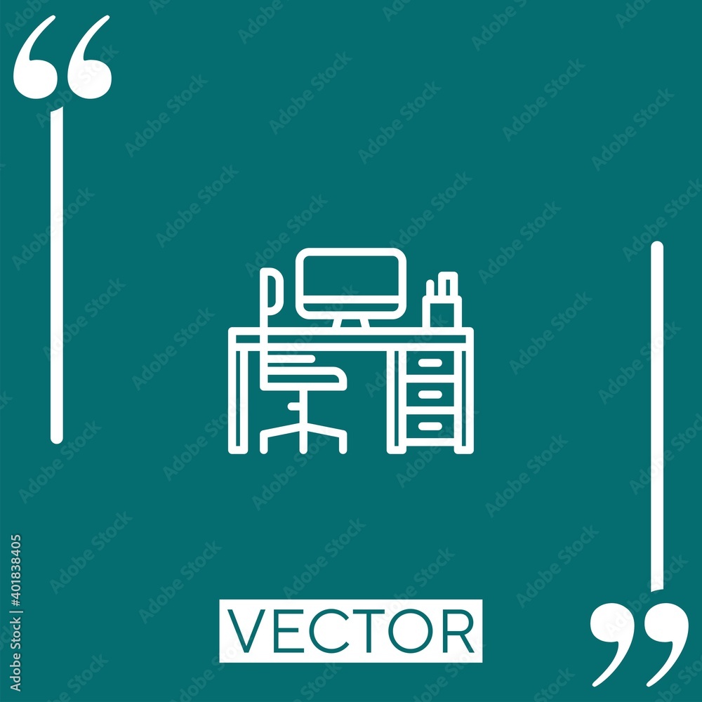 Poster workspace vector icon linear icon. editable stroked line