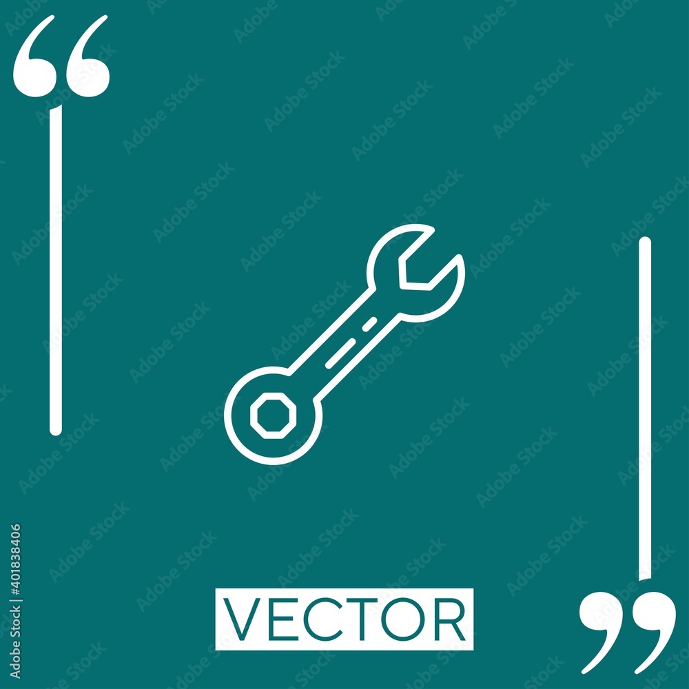 Poster wrench vector icon linear icon. editable stroked line