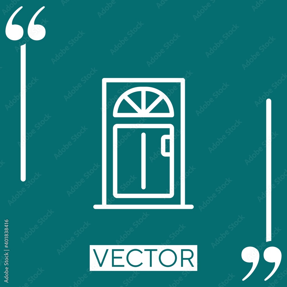 Poster door vector icon linear icon. editable stroked line