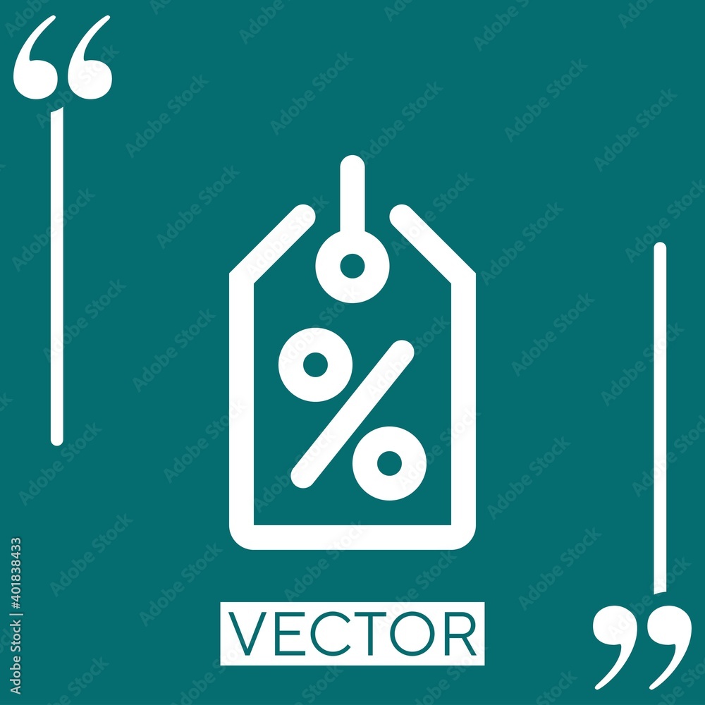 Poster tag vector icon linear icon. editable stroked line
