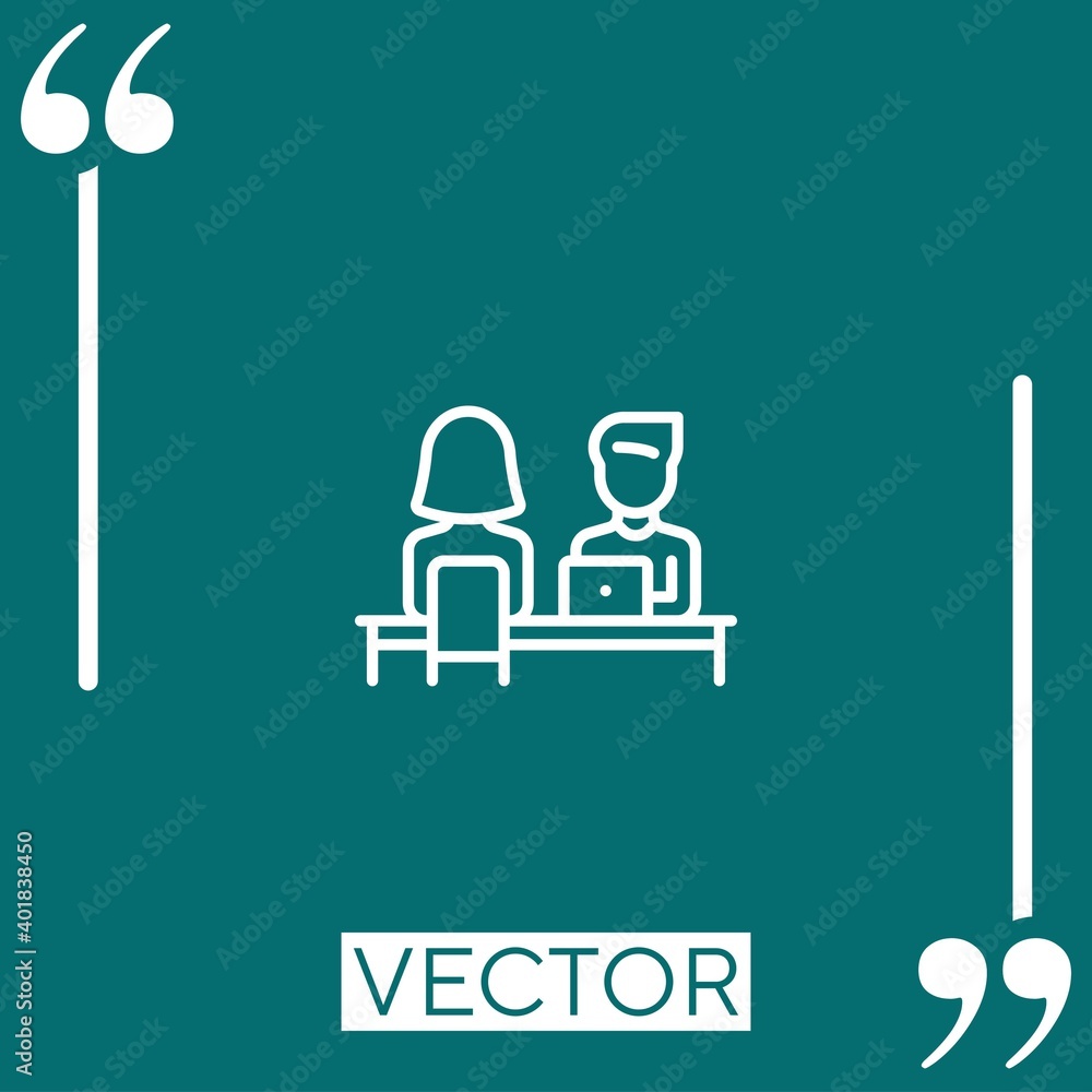 Poster interview vector icon linear icon. editable stroked line