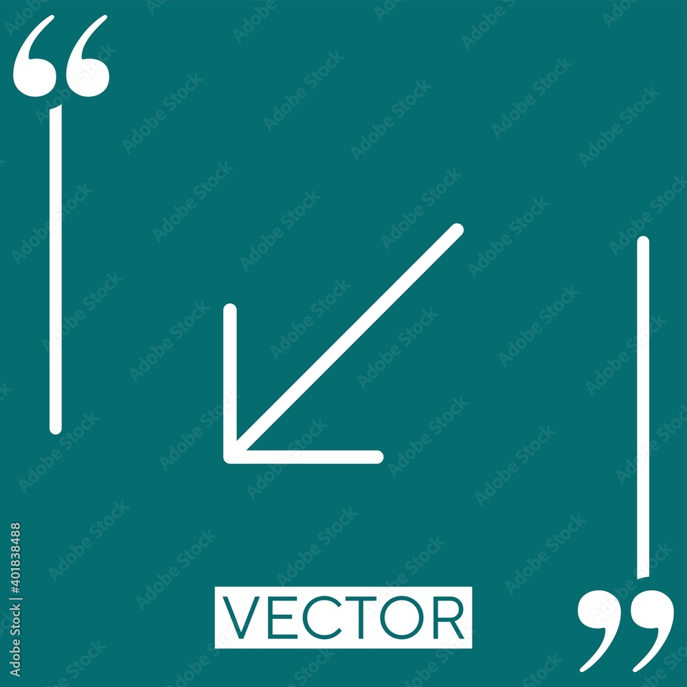 Poster left down vector icon linear icon. editable stroked line