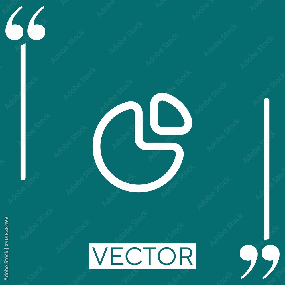 Poster pie chart vector icon linear icon. editable stroked line