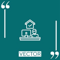 Naklejka premium work from home vector icon Linear icon. Editable stroked line